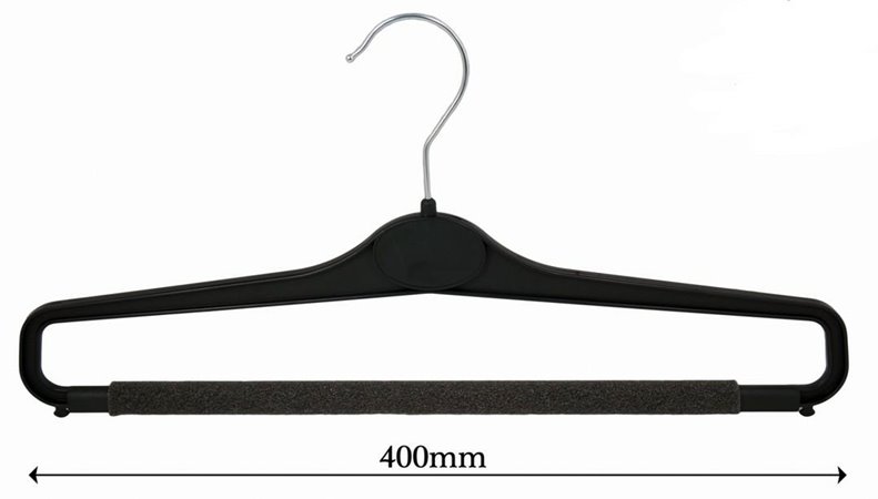 Wieszak na ubrania czarny plastik gąbka 40cm/250szt WS-3