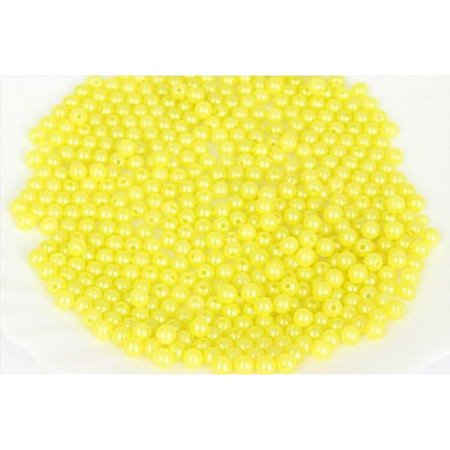 Koraliki perełki żółty 6mm/50g 020