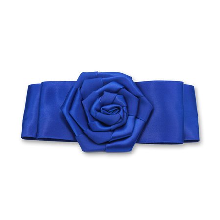 Broszka kwiat róża kokarda 7x14cm niebieski KDO-06