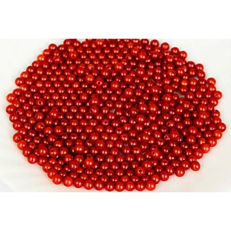 Koraliki perełki czerwony 4mm/25g 050