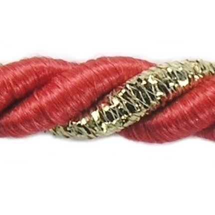 Sznurek metalizowany sznur 7mm/20m czerwony złoty Z- 313 FI-7/2PF
