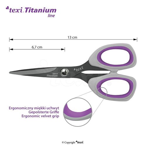Nożyce krawieckie Titanium ostre 21cm/13cm 2szt
