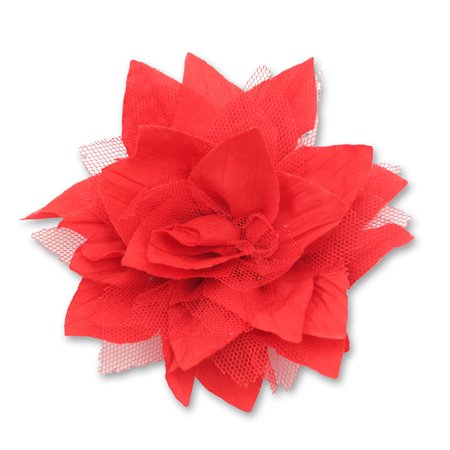 Broszka kwiat 9cm czerwony KDO-031