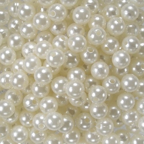 Koraliki akrylowe 6 mm perłowy 101 100 g