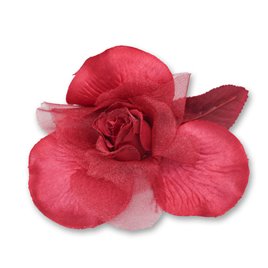 Broszka kwiat róża 10cm bordowy AAJ