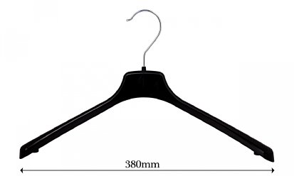 Wieszak na ubrania czarny plastik 38cm/50szt W-24