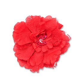 Broszka kwiat koronka 10cm czerwony KDO-009