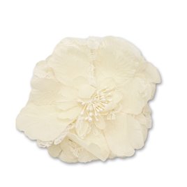 Broszka kwiat koronka 10cm biały KDO-009