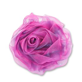 Broszka kwiat róża szyfon 7cm fioletowy KDO-007