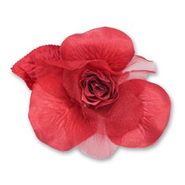 Broszka kwiat róża 10cm ciemny czerwony AAJ