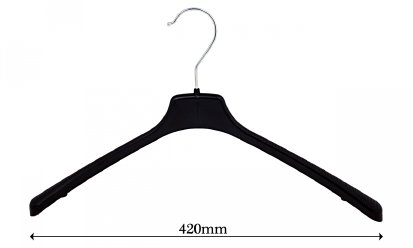 Wieszak na ubrania czarny plastik 42cm/50szt W-25